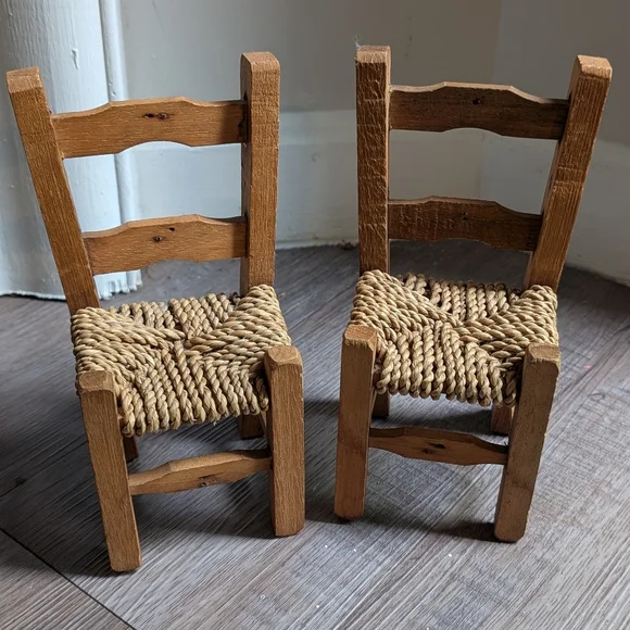 Miniature Wooden Doll Chairs - Picture 1 of 5